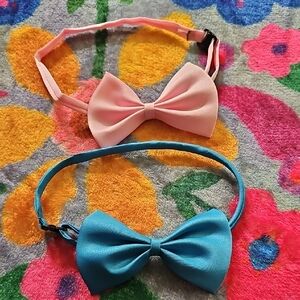 Pink and Blue Dog Bow Ties